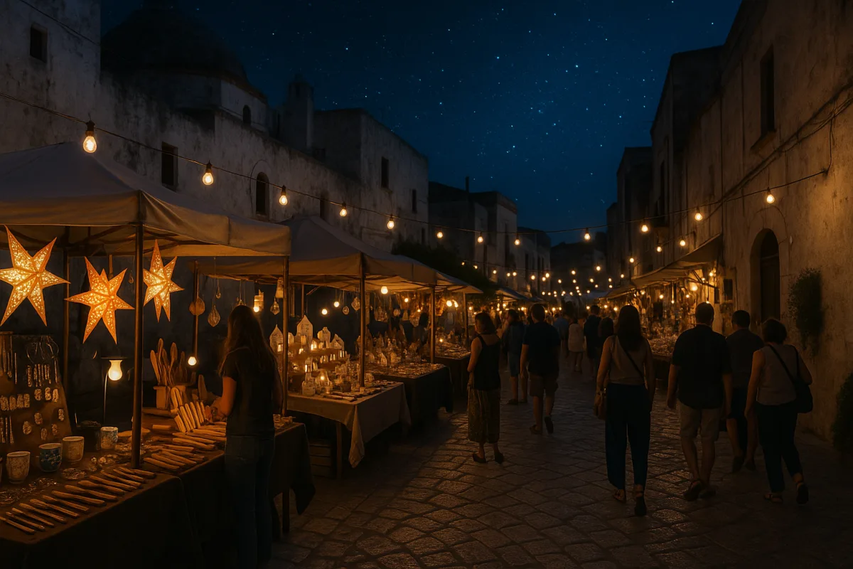 Mercatini notturni pugliesi: oggetti artigianali, sorprese e atmosfera magica sotto le stelle
